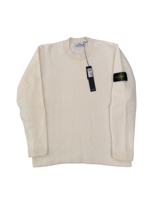Stone Island 2026 Cream Wool/Nylon Crewneck - XXL