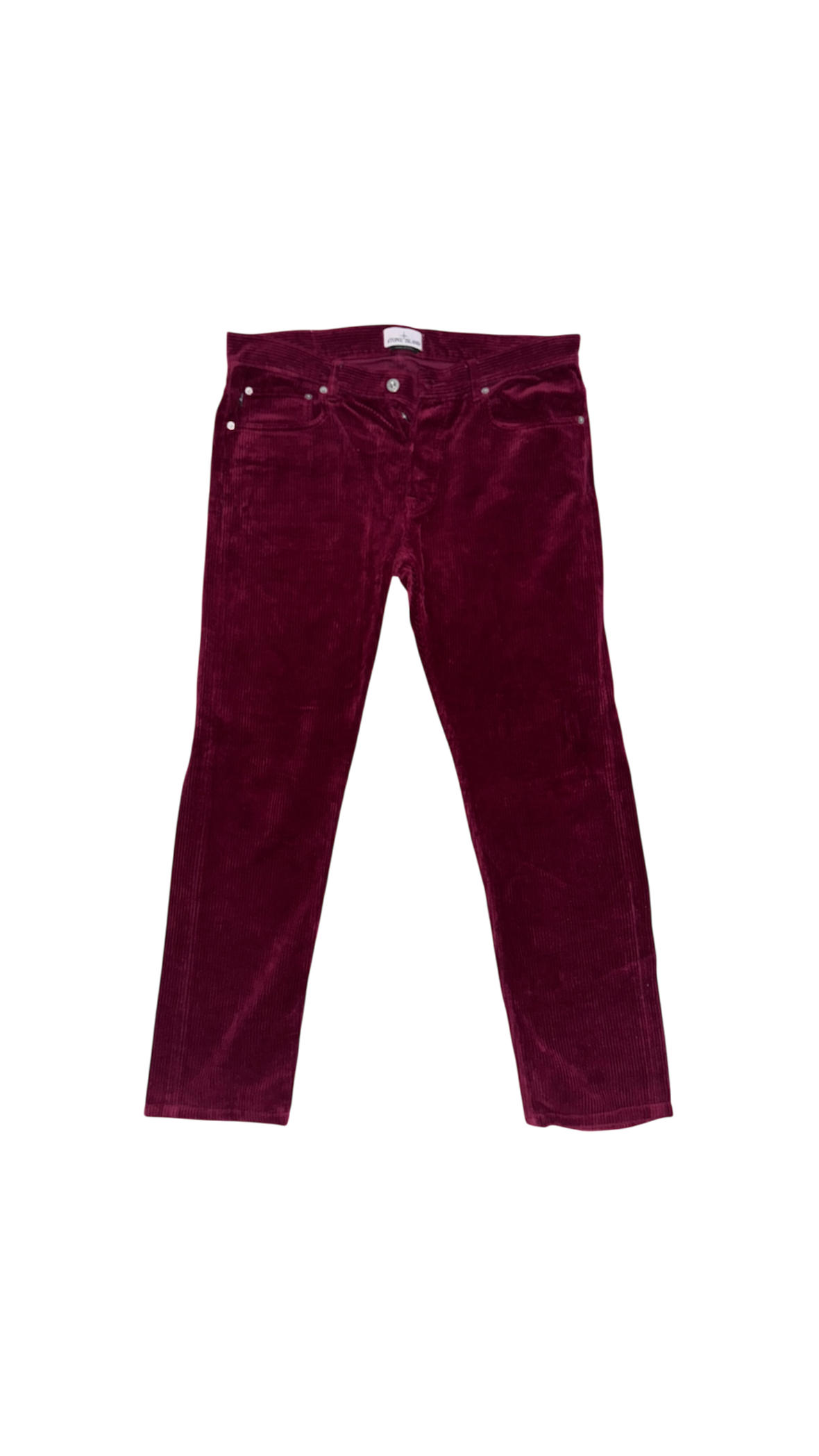 Pantaloni Stone Island Corduroy Borgogna - W34
