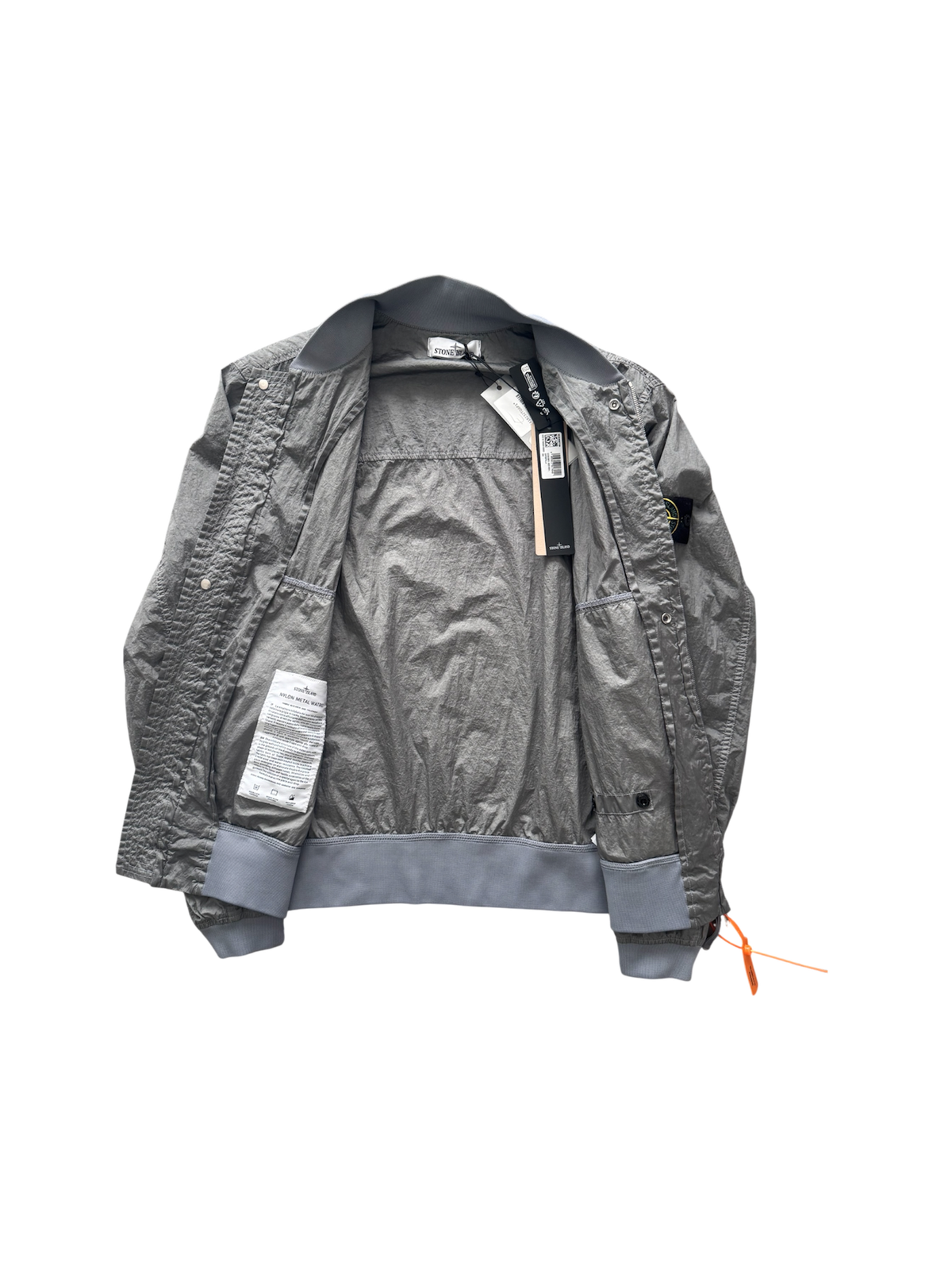 Stone Island 2025 Grey 'Nylon Metal' Bomber Jacket - Large