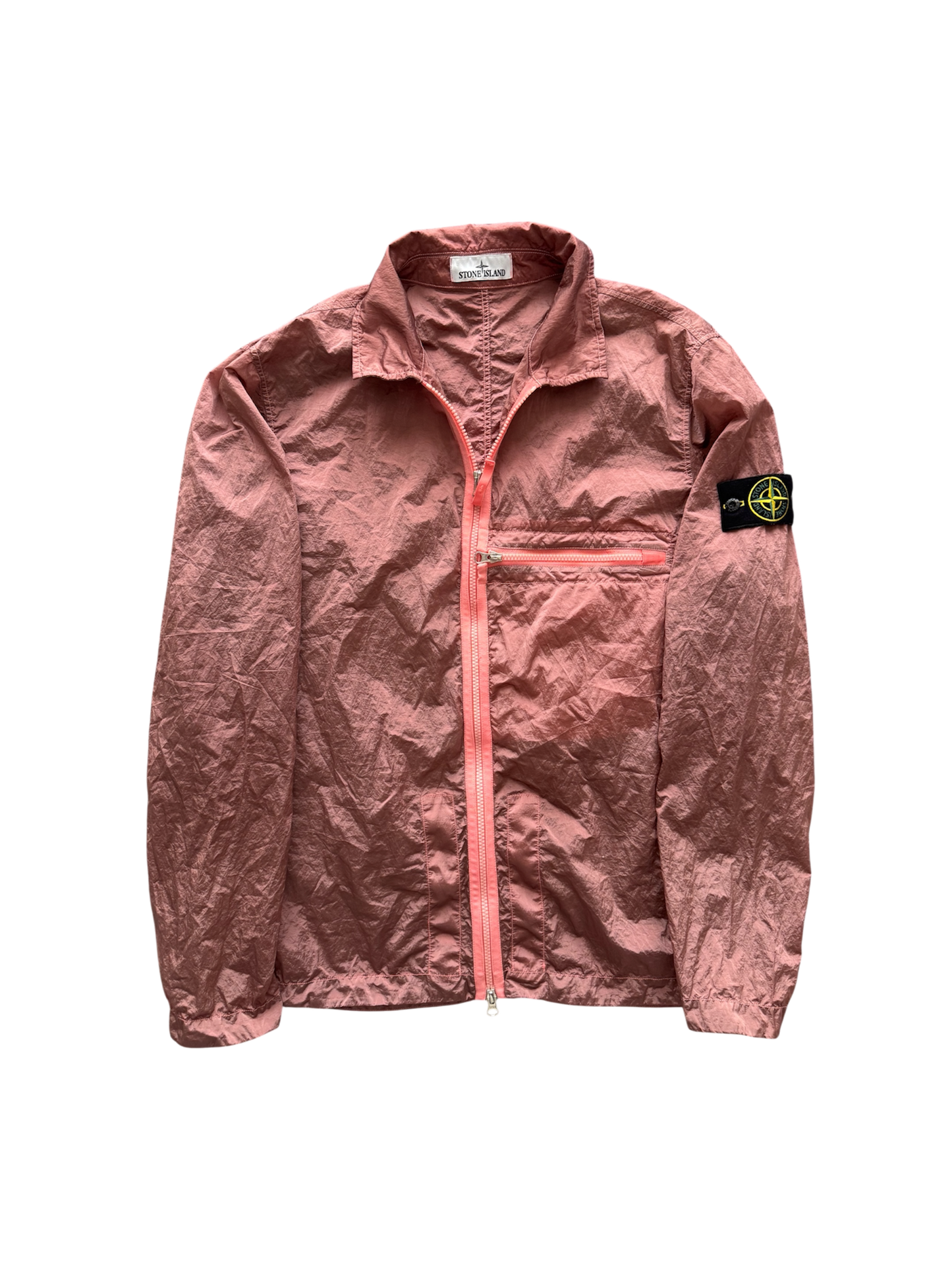 Stone Island 2023 Pink Nylon Metal Overshirt - Large