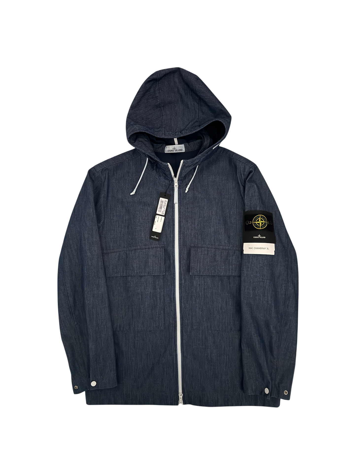 Stone Island 'Mac Chambray' Hooded Jacket - XL