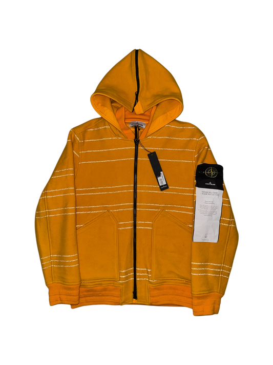 Stone Island Yellow 'Panno Militare + Righe Reflective' Jacket - Large