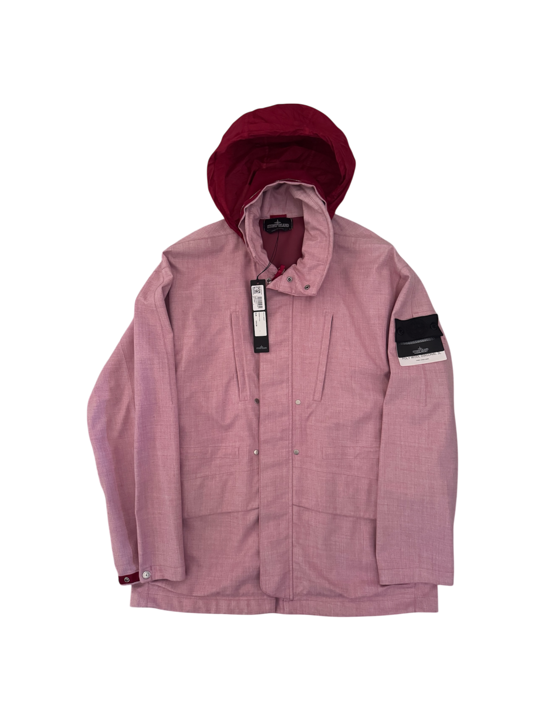 Stone Island Shadow Project Pink 'Poly Wool Diagonal 3L' Jacket - Larg ...
