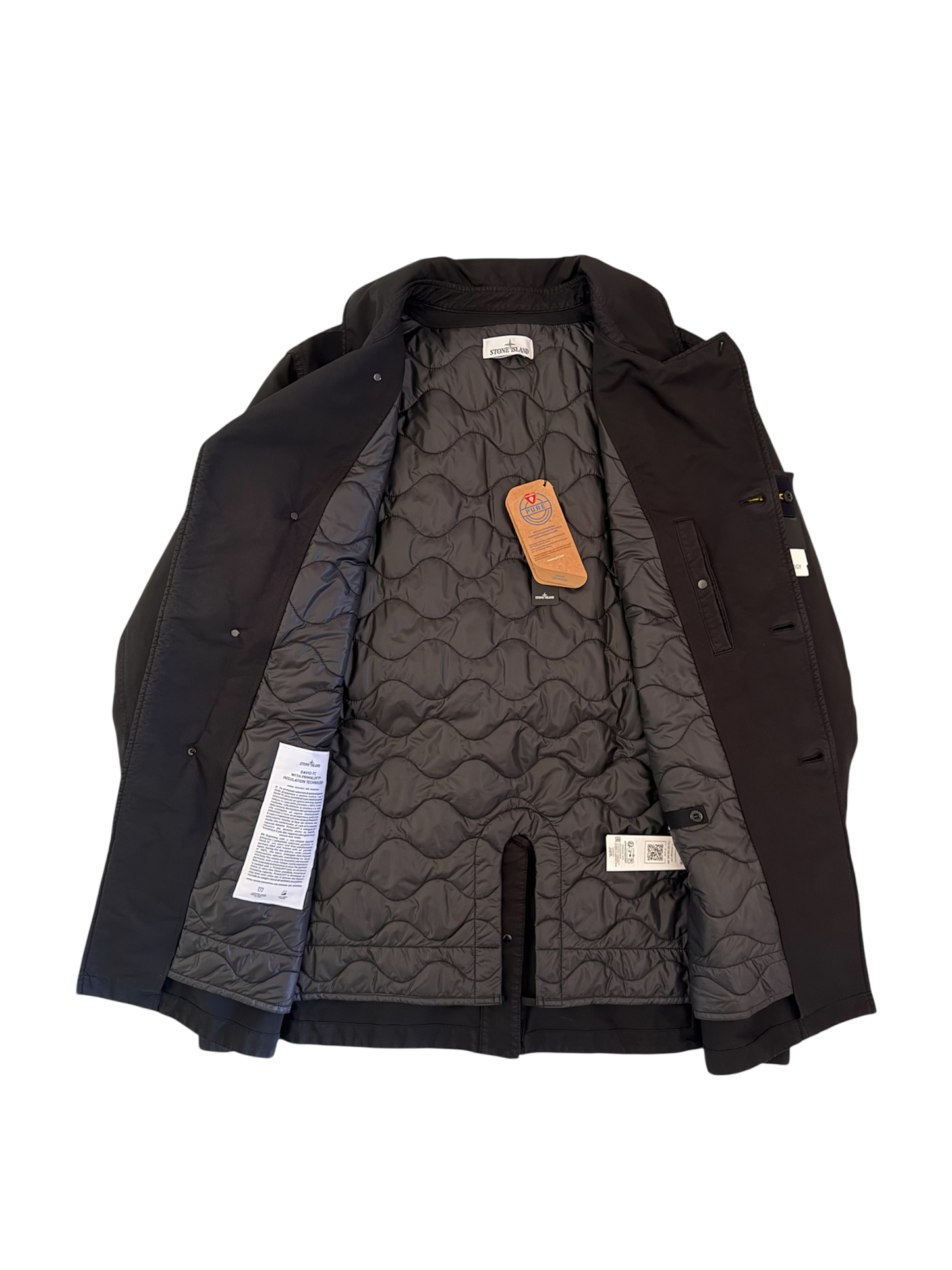 Stone Island 2022 Black 'David Tc Primaloft Insulation' Trench - 3XL