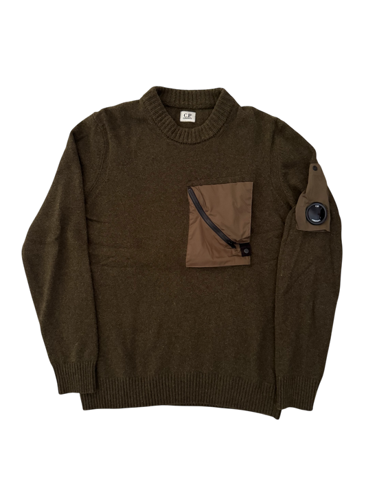 C.P. Company Khaki Wool Crewneck - 48 (Medium)
