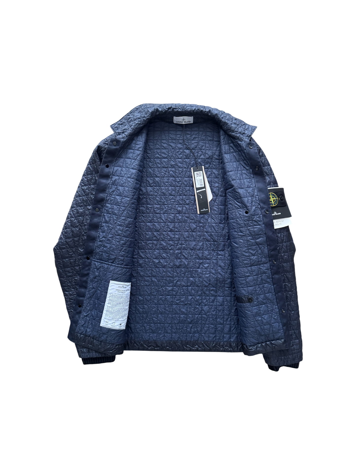 Stone Island 2025 Blue 'Crinkle Reps Quilted' Jacket - Large