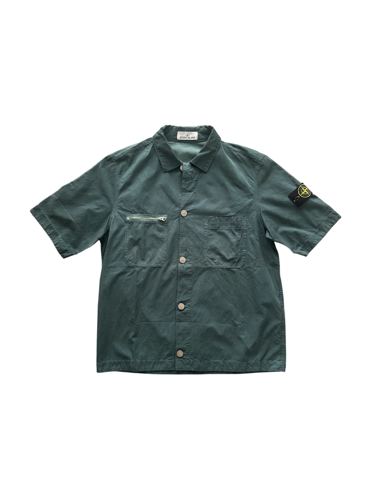 Stone Island Green Shortsleeve Overshirt - Medium