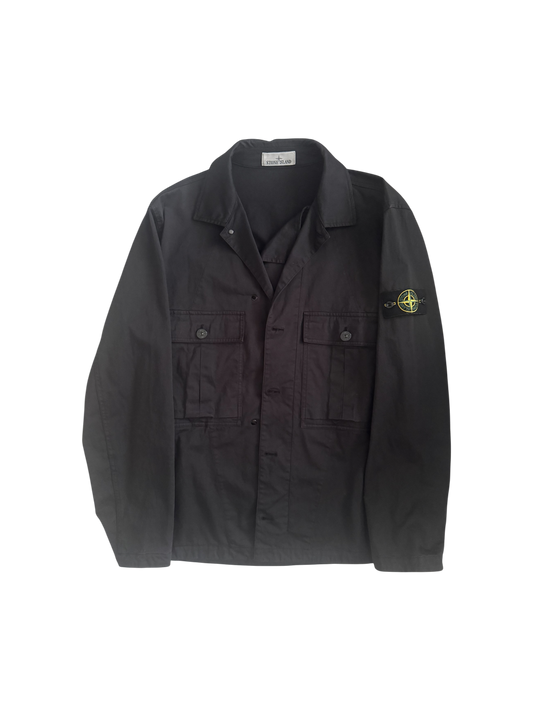 Stone Island Black Cotton Overshirt - XL