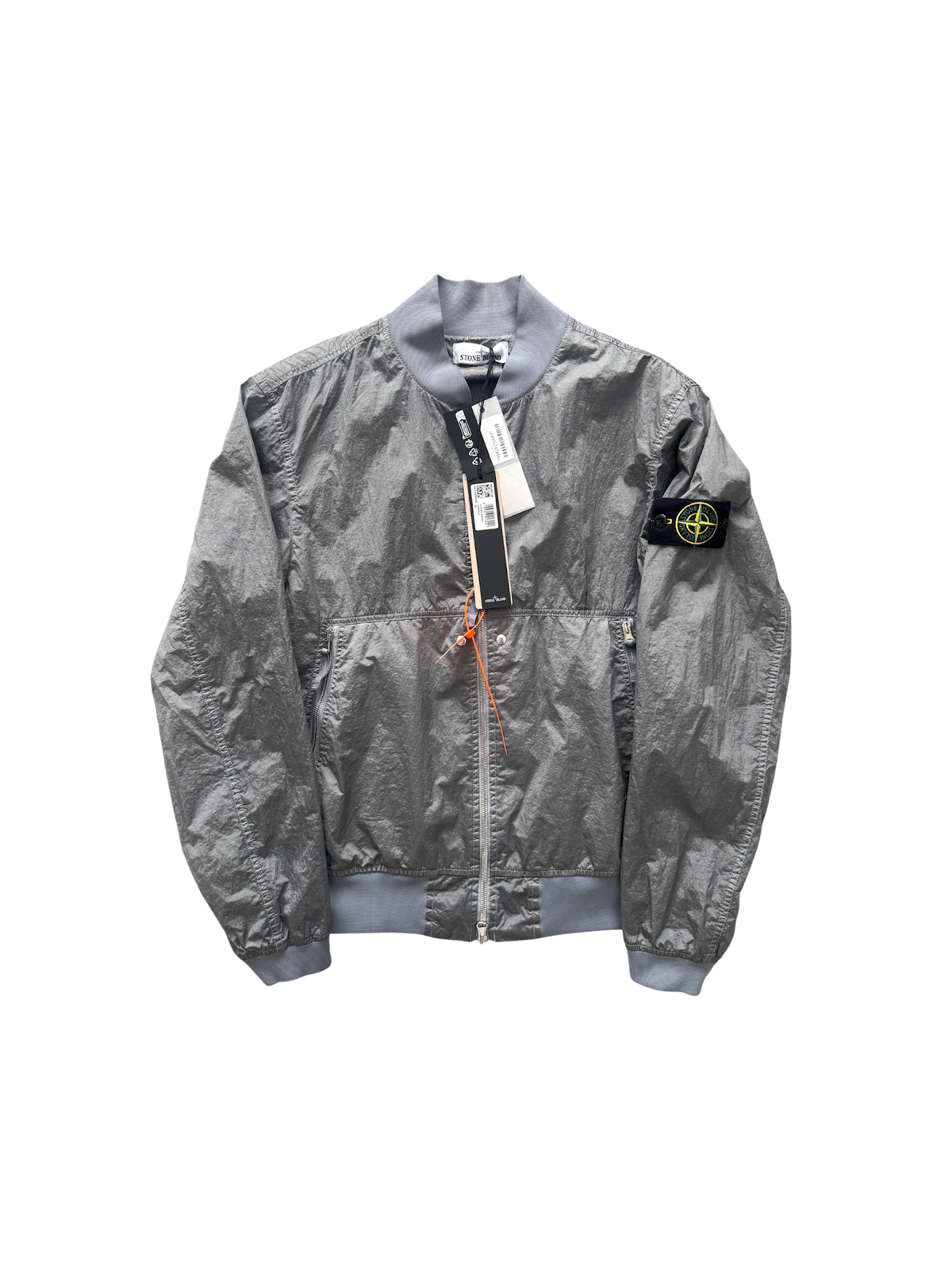 Stone Island 2025 Grey 'Nylon Metal' Bomber Jacket - Large