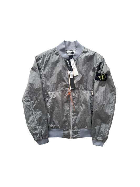 Stone Island 2025 Grey 'Nylon Metal' Bomber Jacket - Large