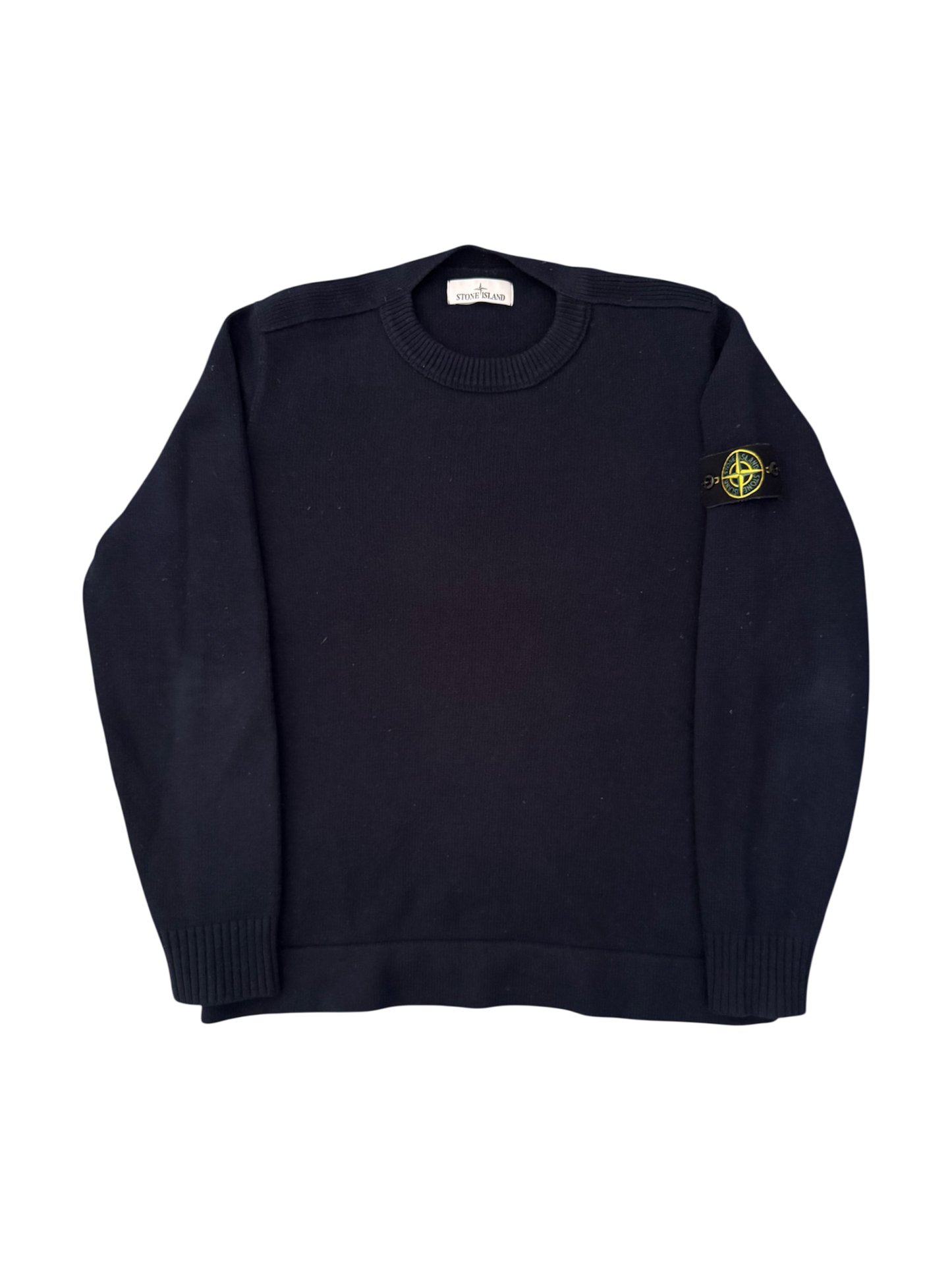 Stone Island 2023 Blue Wool Crewneck - Large