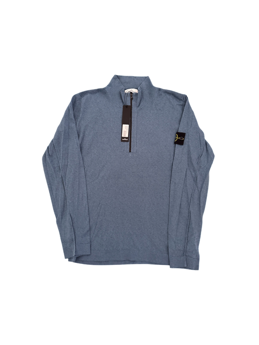 Stone Island Blue Half-Zip Knitwear - Large