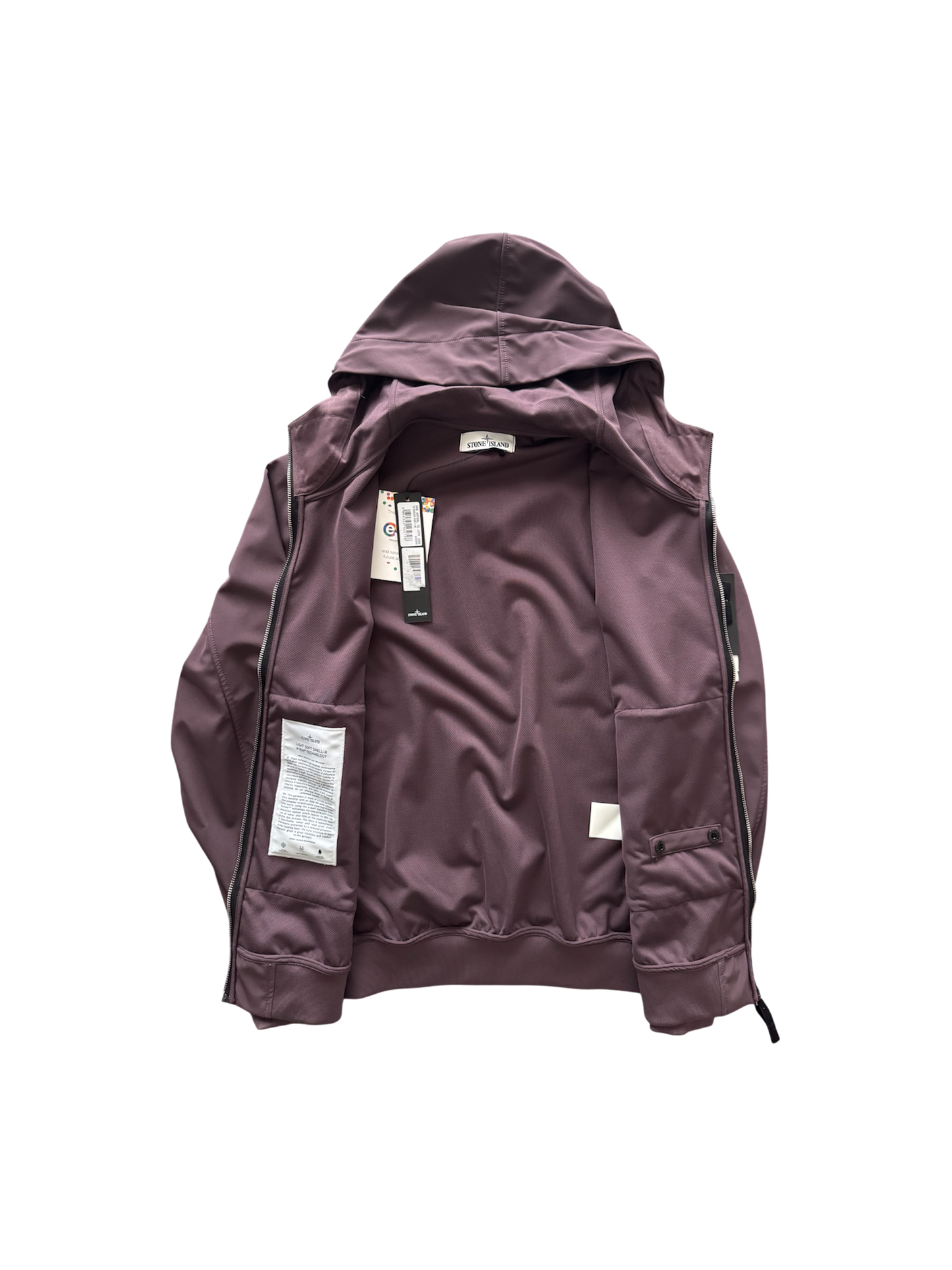 Stone Island 'Light Soft Shell-R e.dye' Violet Jacket - Medium