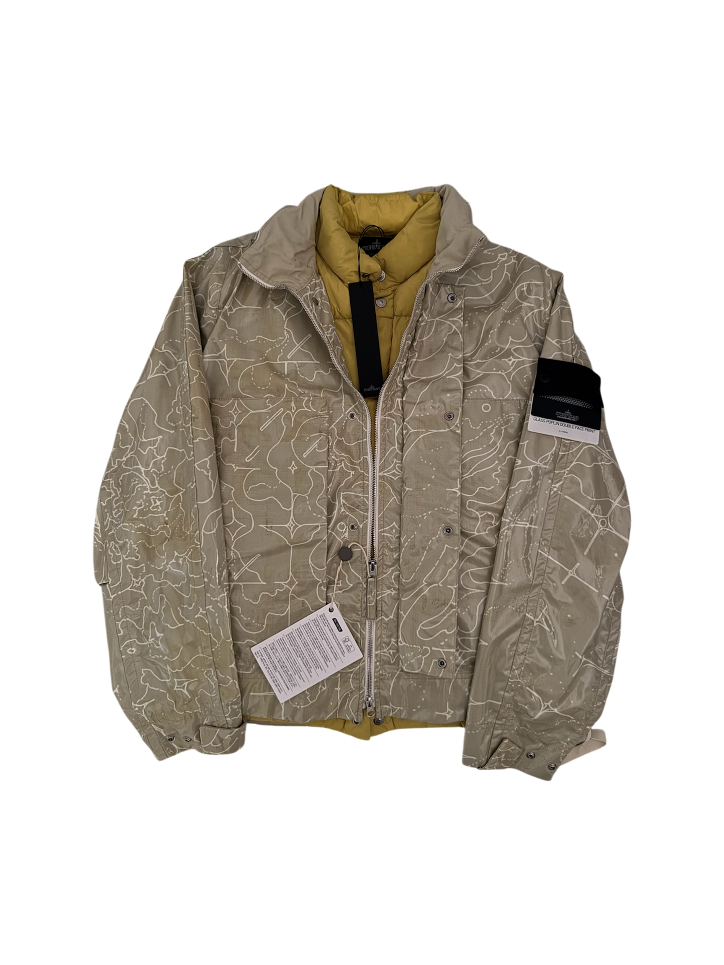 Stone Island Shadow Project Yellow 'Glass Poplin' Liner Jacket - Medium