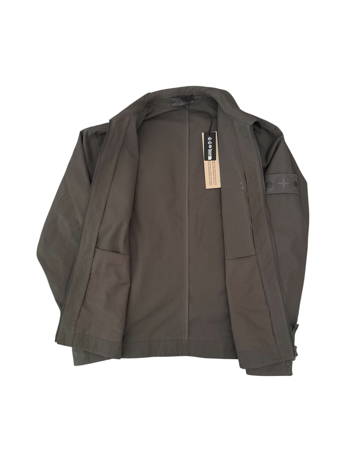 Stone Island Grey Cotton Canvas Ghost Jacket - Large