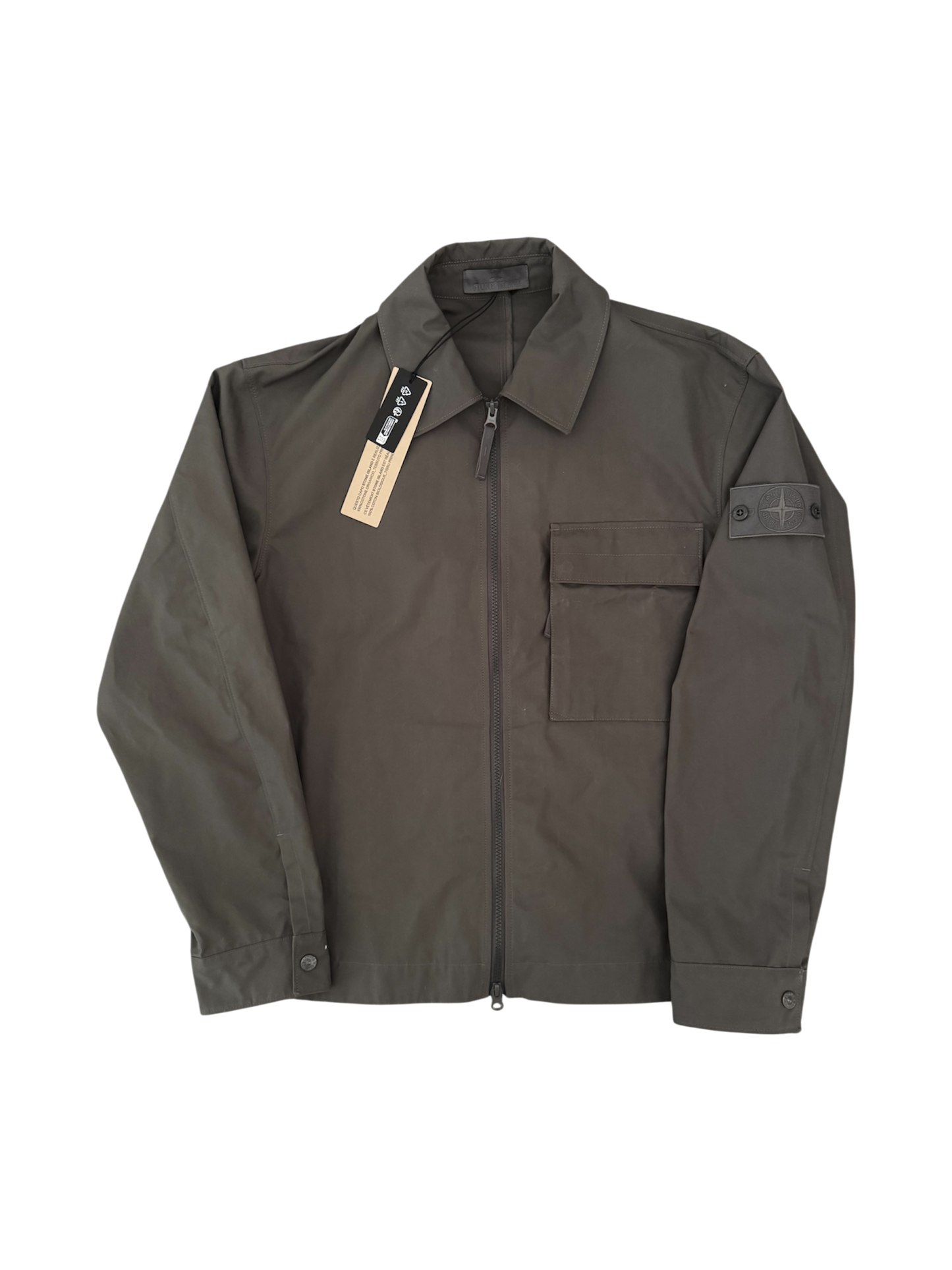 Stone Island Grey Cotton Canvas Ghost Jacket - Large