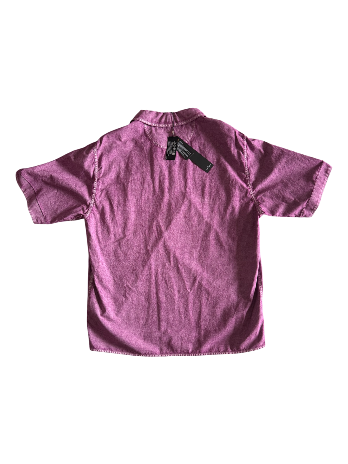 Stone Island Purple Reflective Spellout Marina Shirt - Medium