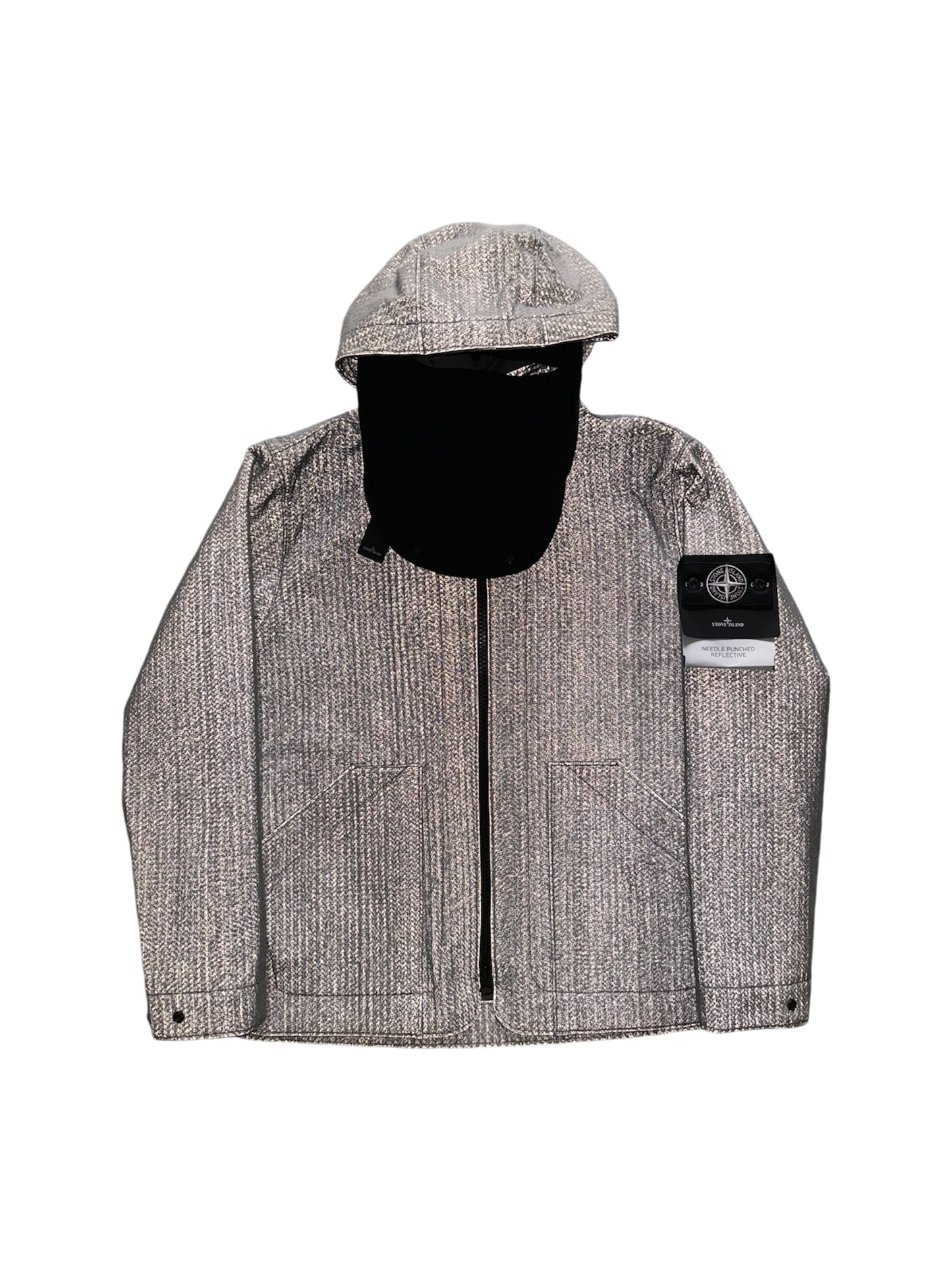 Stone Island 'Needle Punched Reflective' Balaclava Jacket - Large