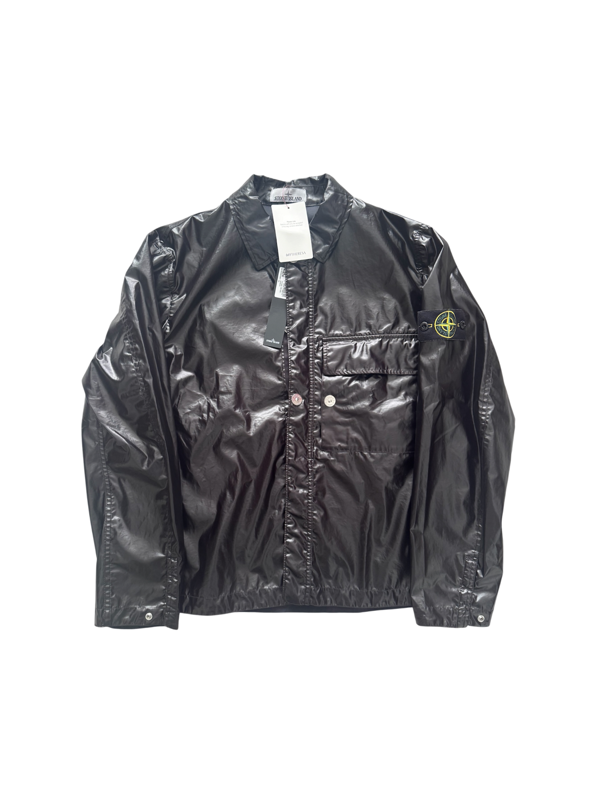 Stone Island 2025 Black Glass Overshirt - Large