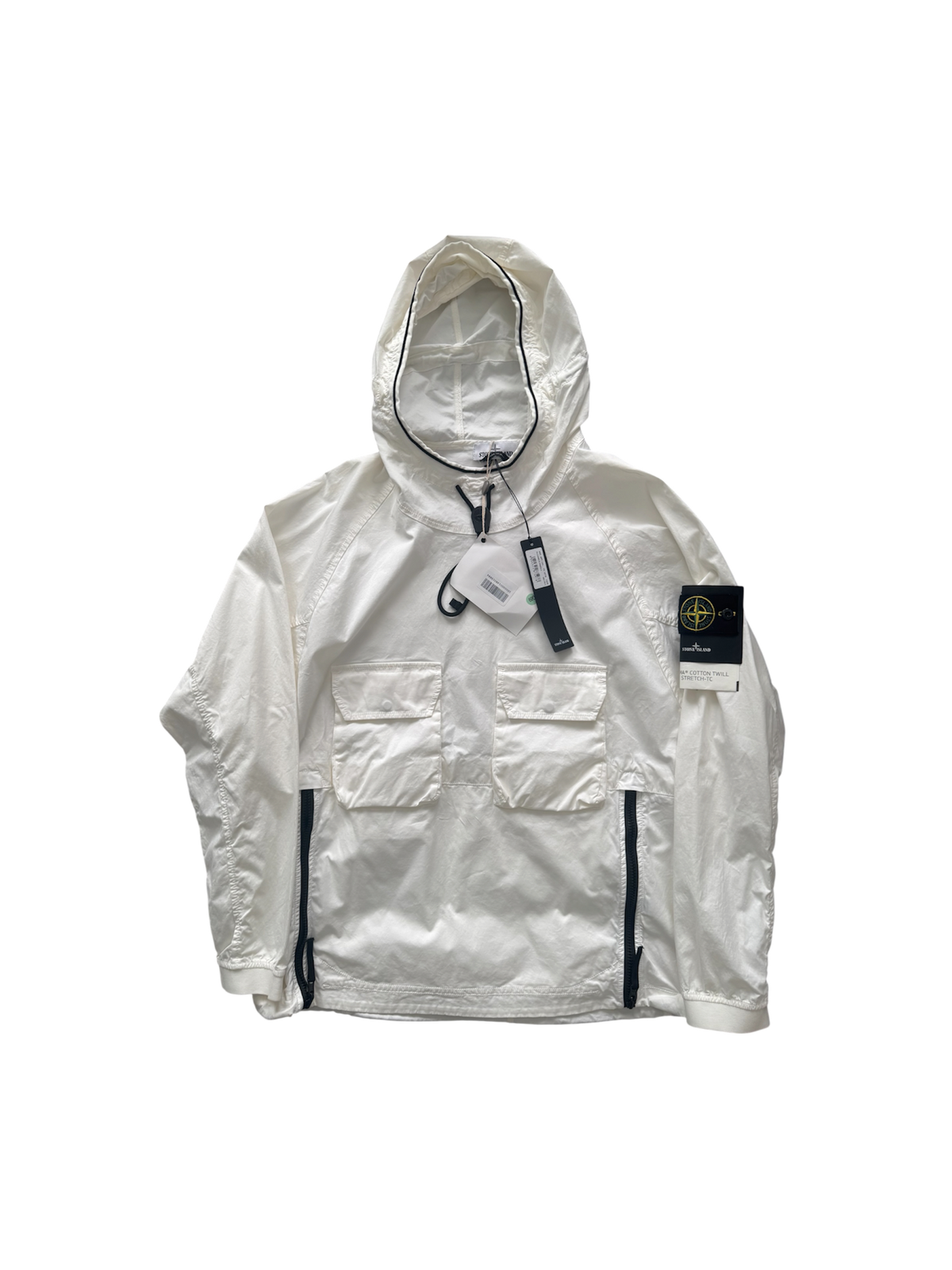 Stone Island White 'Supima Cotton Twill' Jacket - Large
