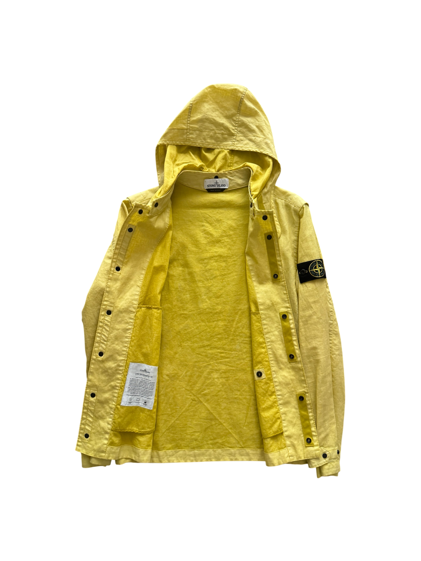 Stone Island Yellow 'Lino Resinato TC' Jacket - Medium