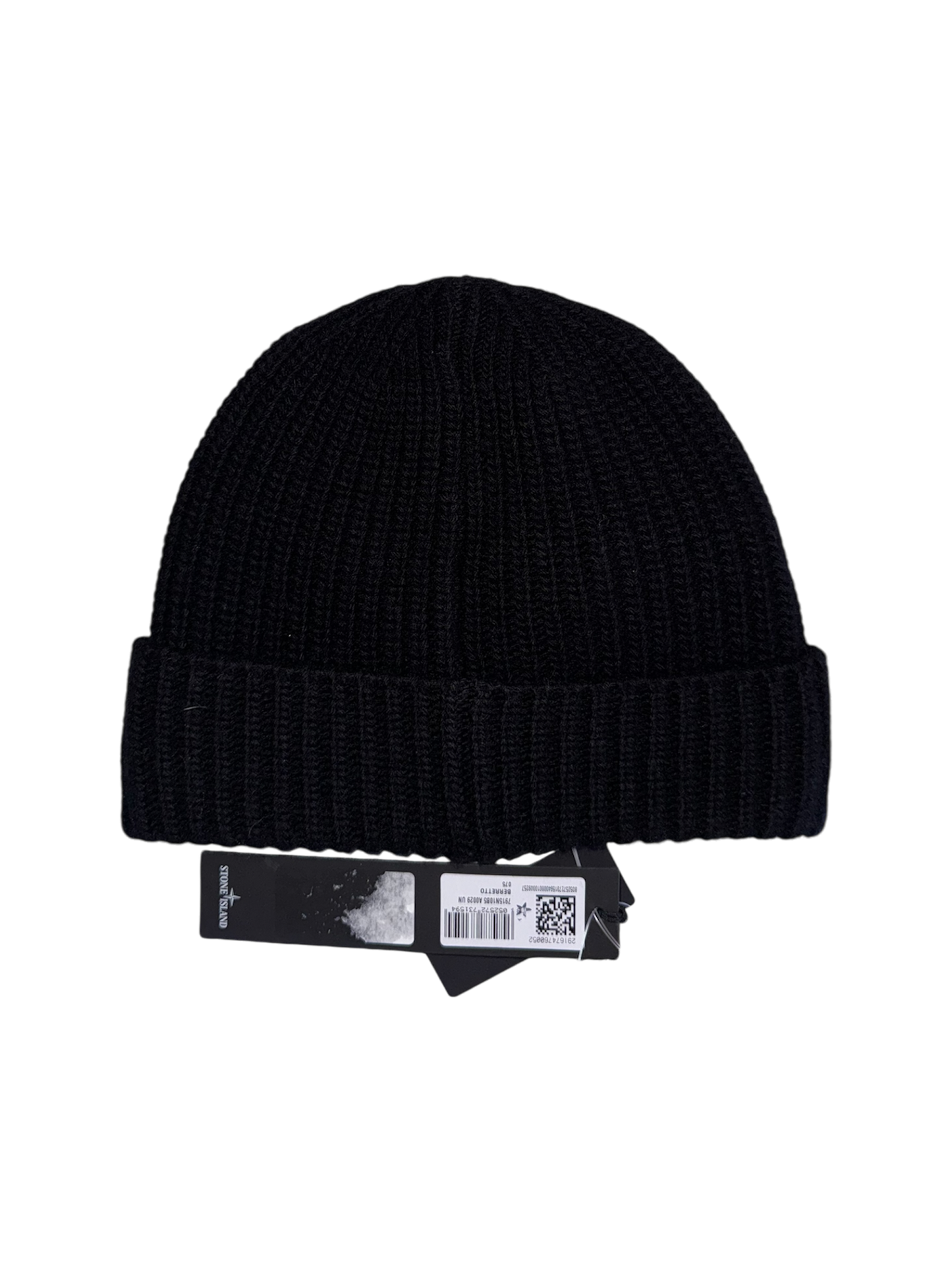 Stone Island Black Wool Beanie - Unisize