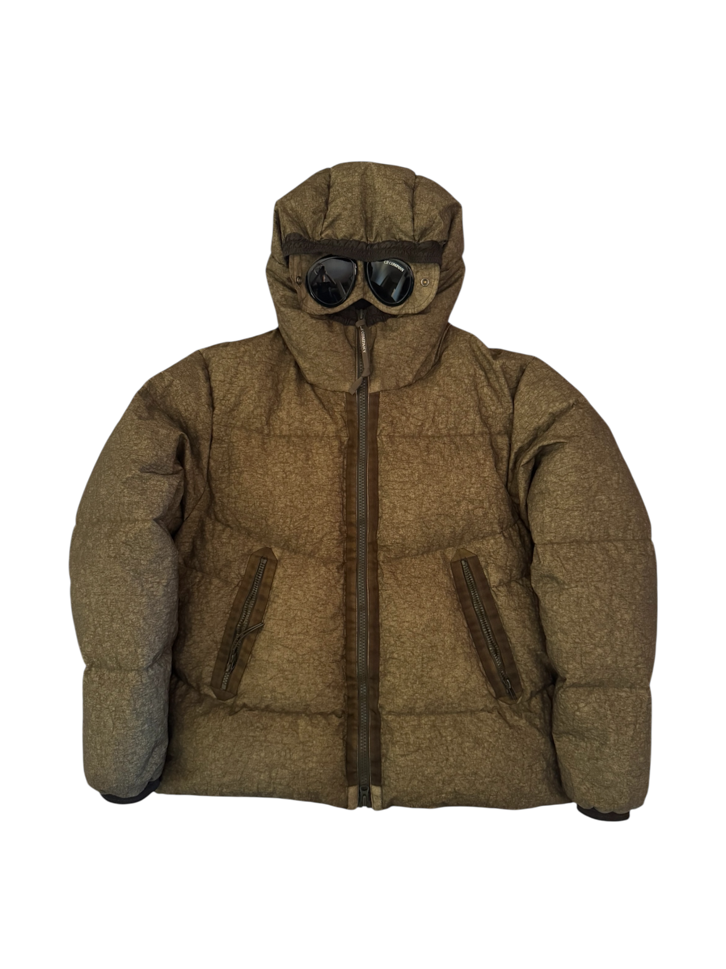 C.P. Company Khaki 'Co-Ted' Down Goggle Puffer - 50 (Large)