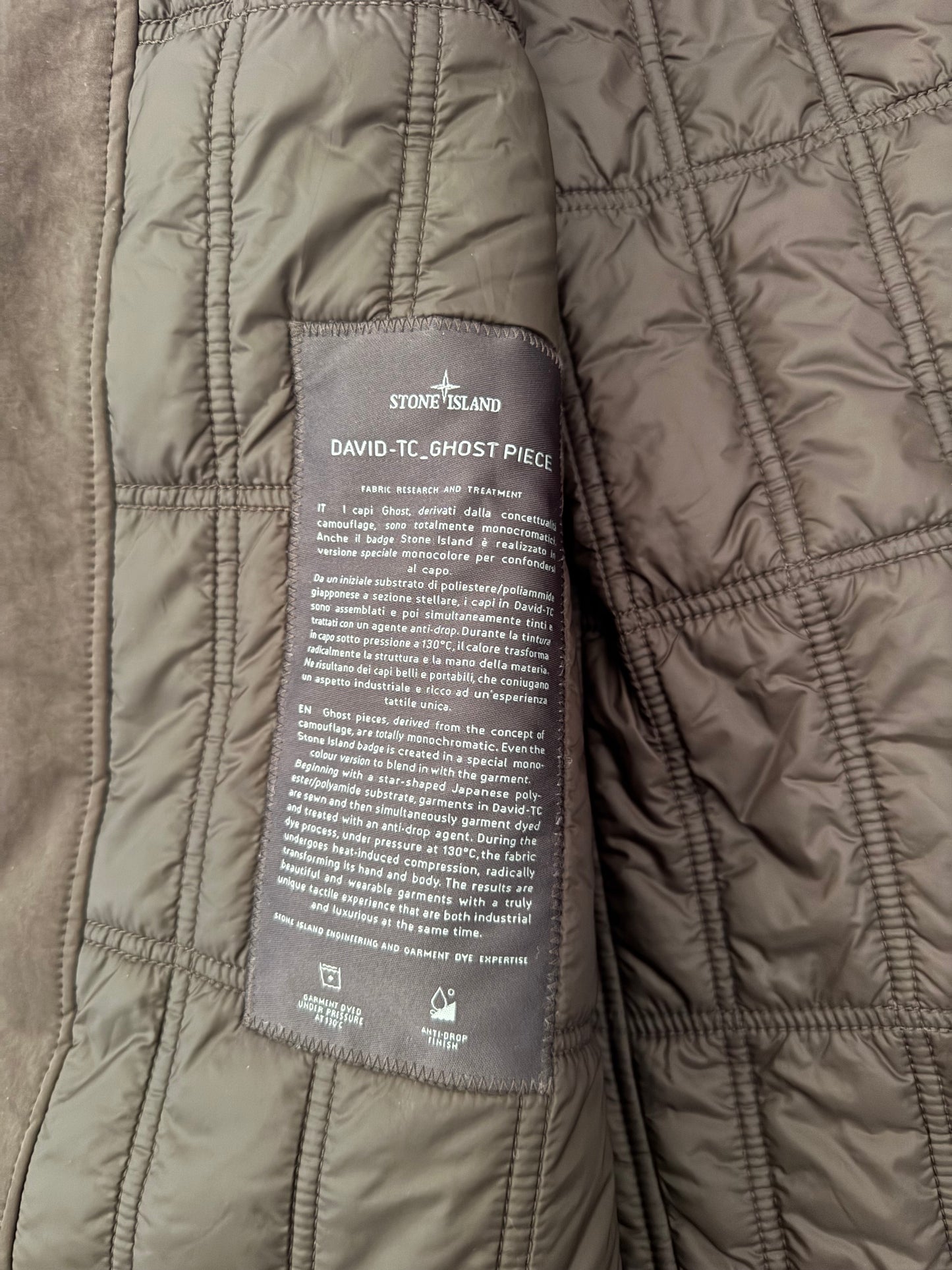 Stone Island 'David TC Sheepskin Ghost Piece' Long Jacket - Medium