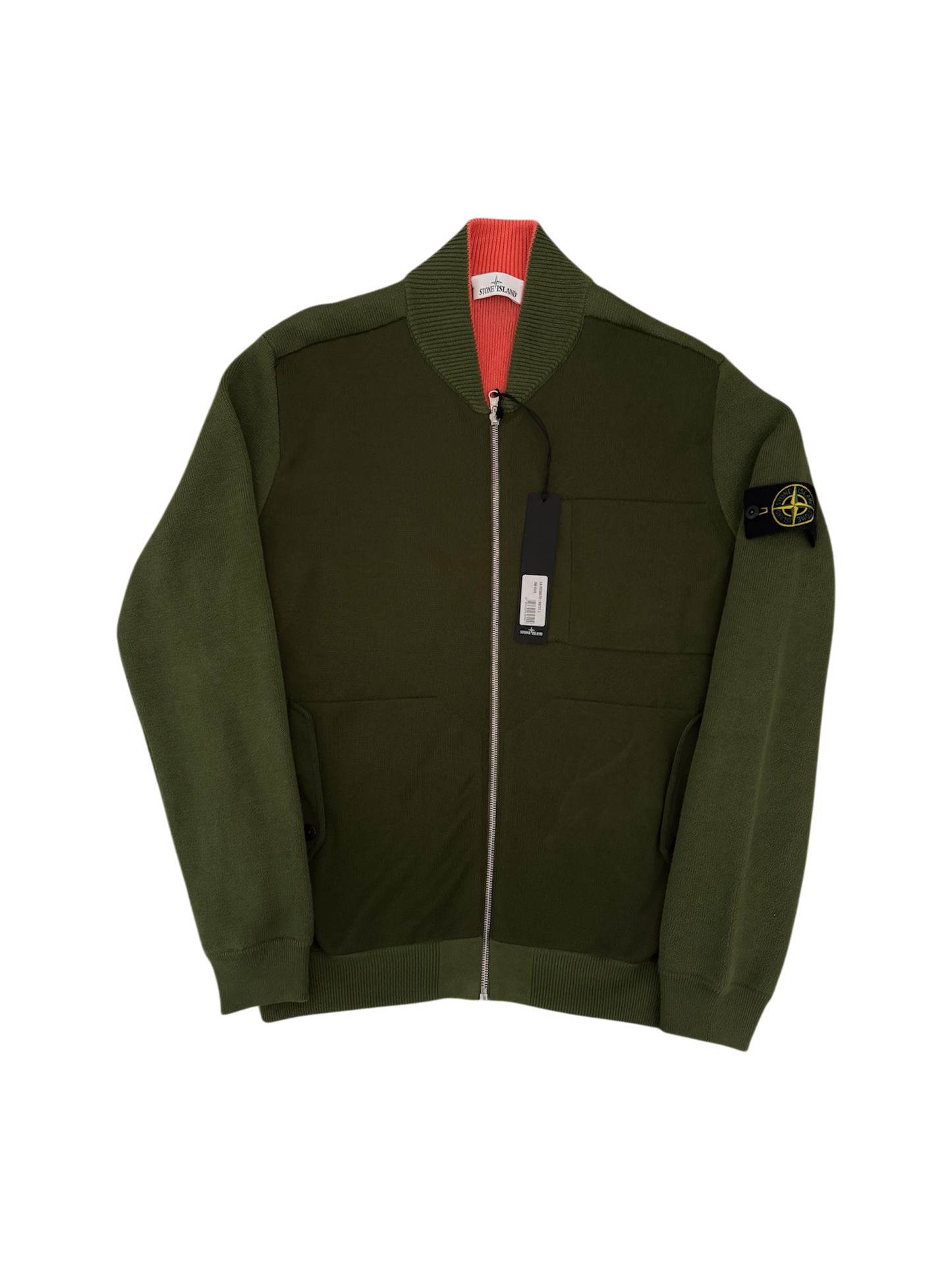 Cardigan Stone Island 2022 Reversibile Verde/Rosso - Large