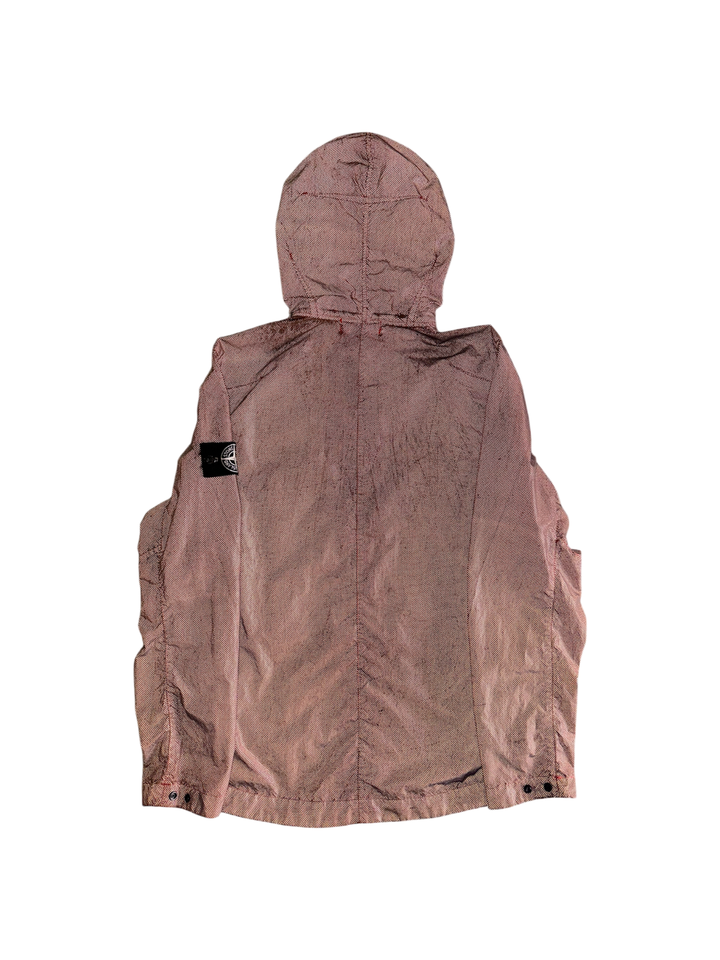 Stone Island Orange 'Pixel Reflective' Hooded Jacket - Medium