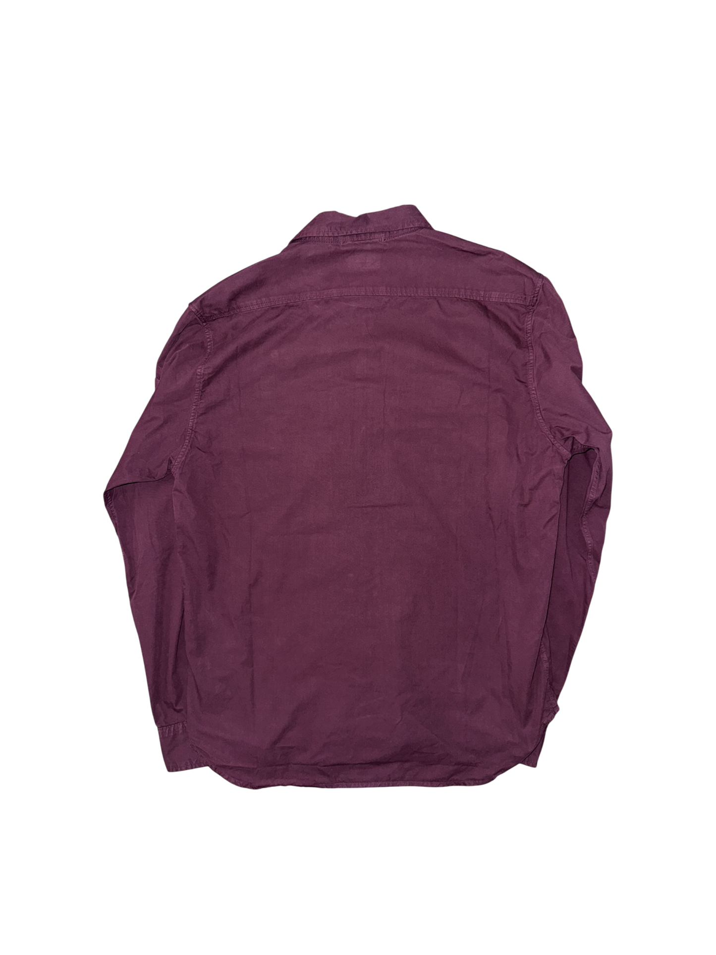 C.P. Company Burgundy Organic Gabardine Overshirt - Medium
