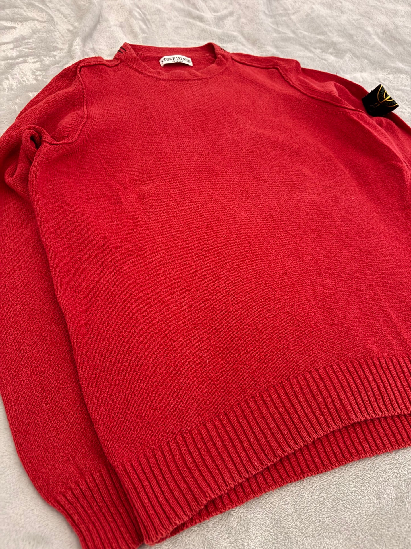 Stone Island Red Cotton Knit - Large