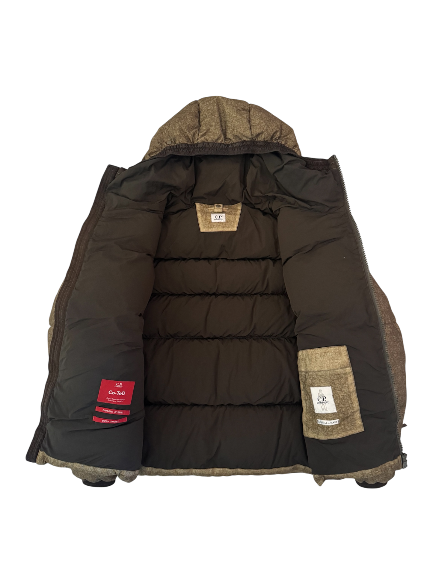 C.P. Company Khaki 'Co-Ted' Down Goggle Puffer - 50 (Large)
