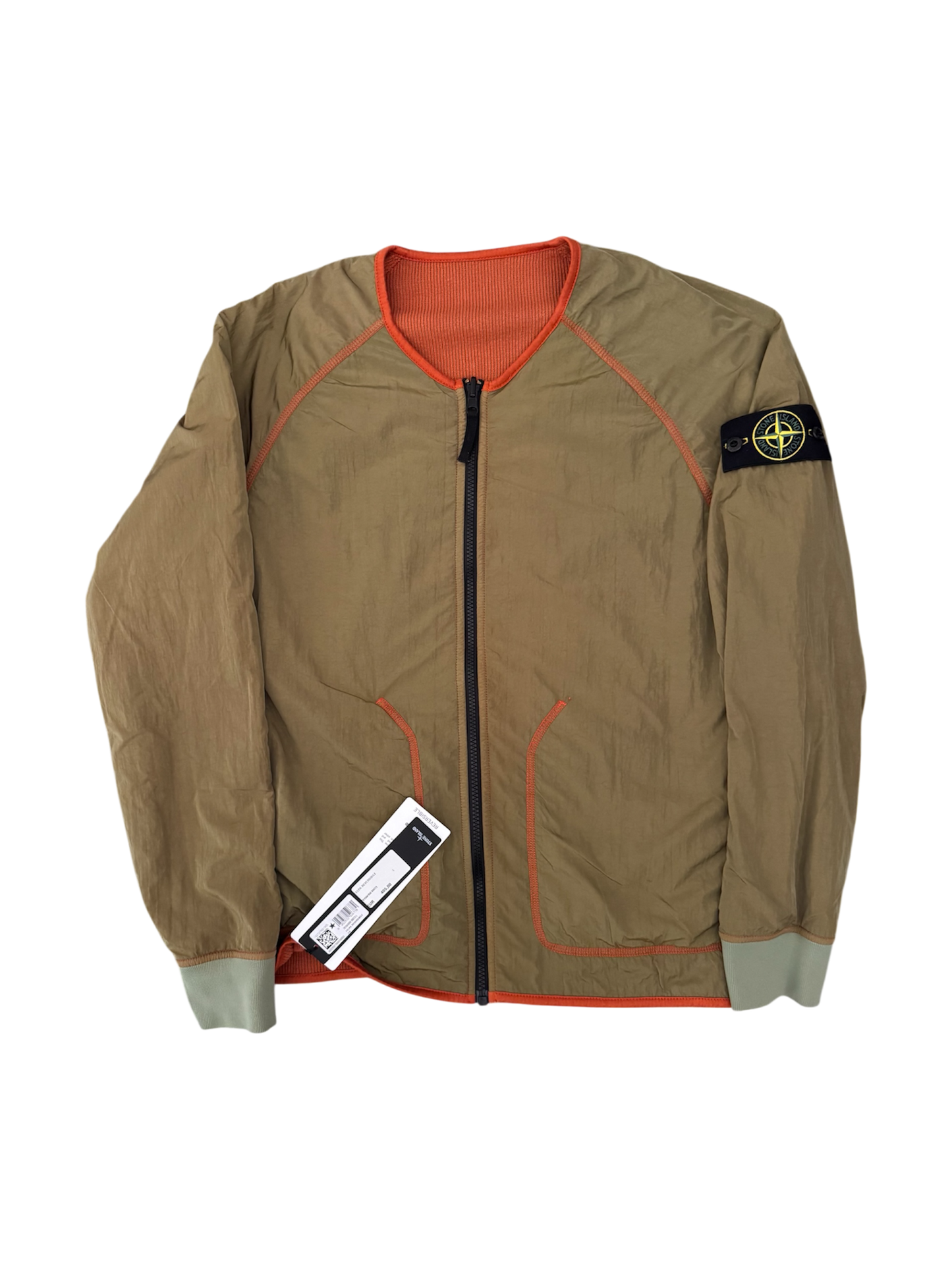 Stone Island Giacca Reversibile Nylon Metal Cachi/Arancione - Large