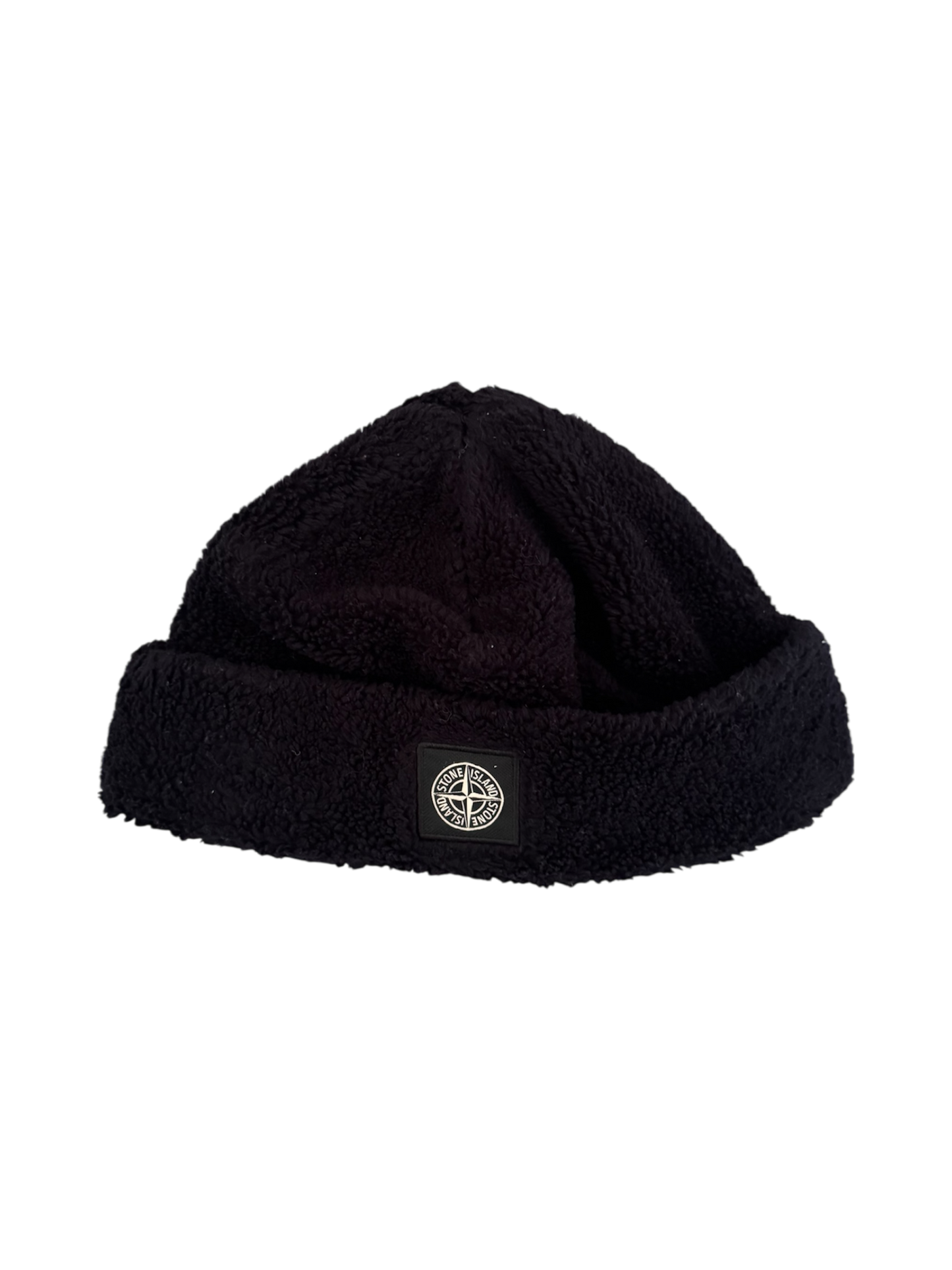 Stone Island Black Wool Beanie - Large