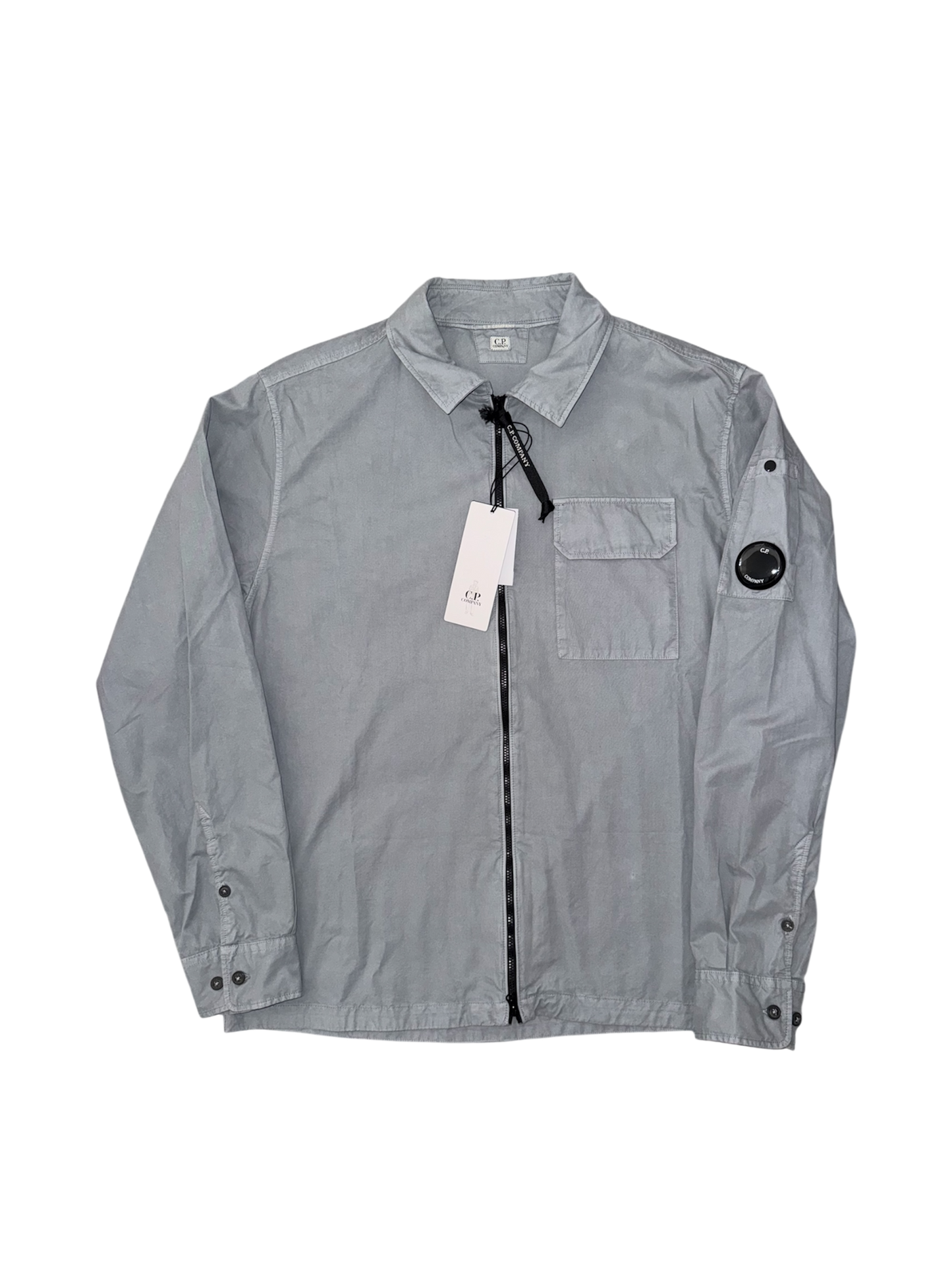 C.P. Company Grey Organic Gabardine Overshirt - Large