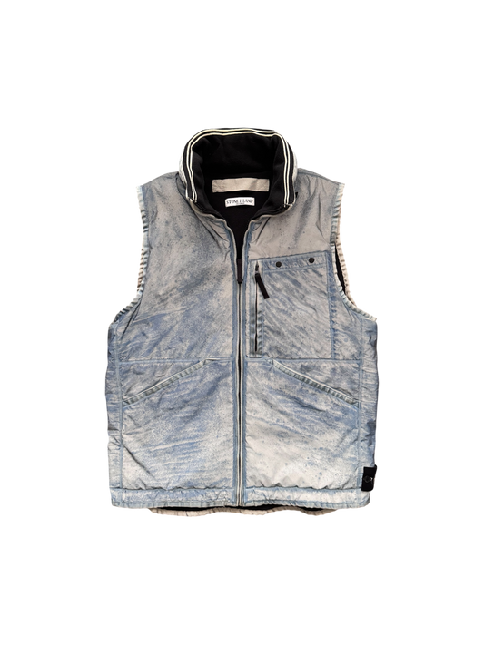 Stone Island Blue 'Liquid Reflective' Vest - XL