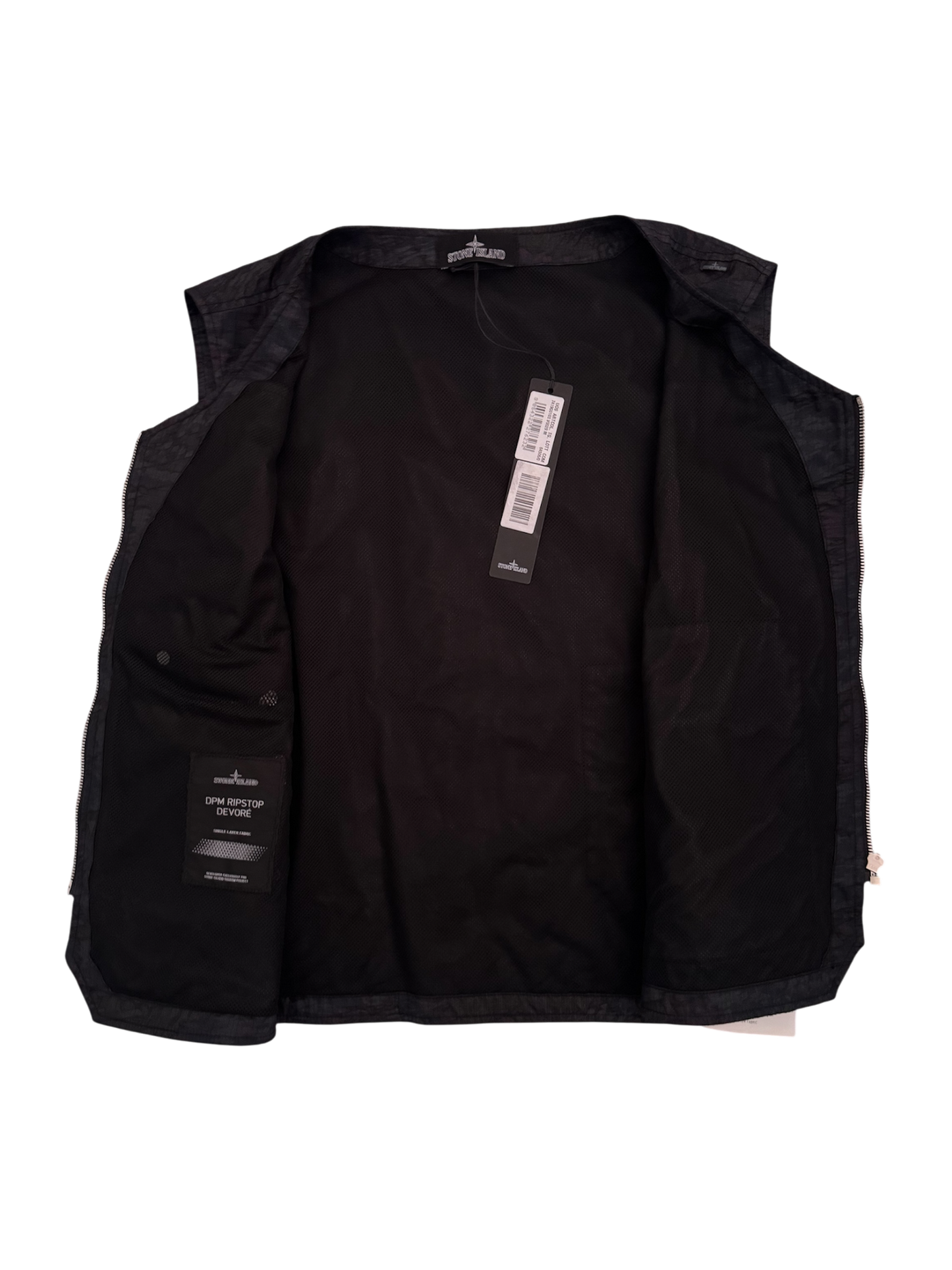 Stone Island Shadow Project Black 'DPM Ripstop Devorè' Vest - Medium