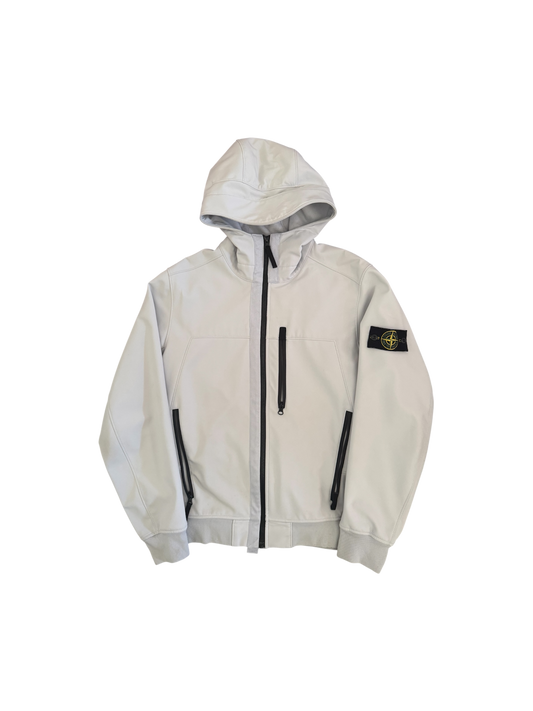 Stone Island Light Grey 'Soft Shell' Jacket - Large