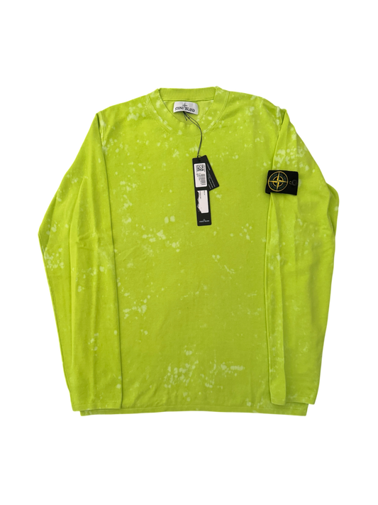Stone Island Lime Off-Dye OVD Treatment Knit - Large