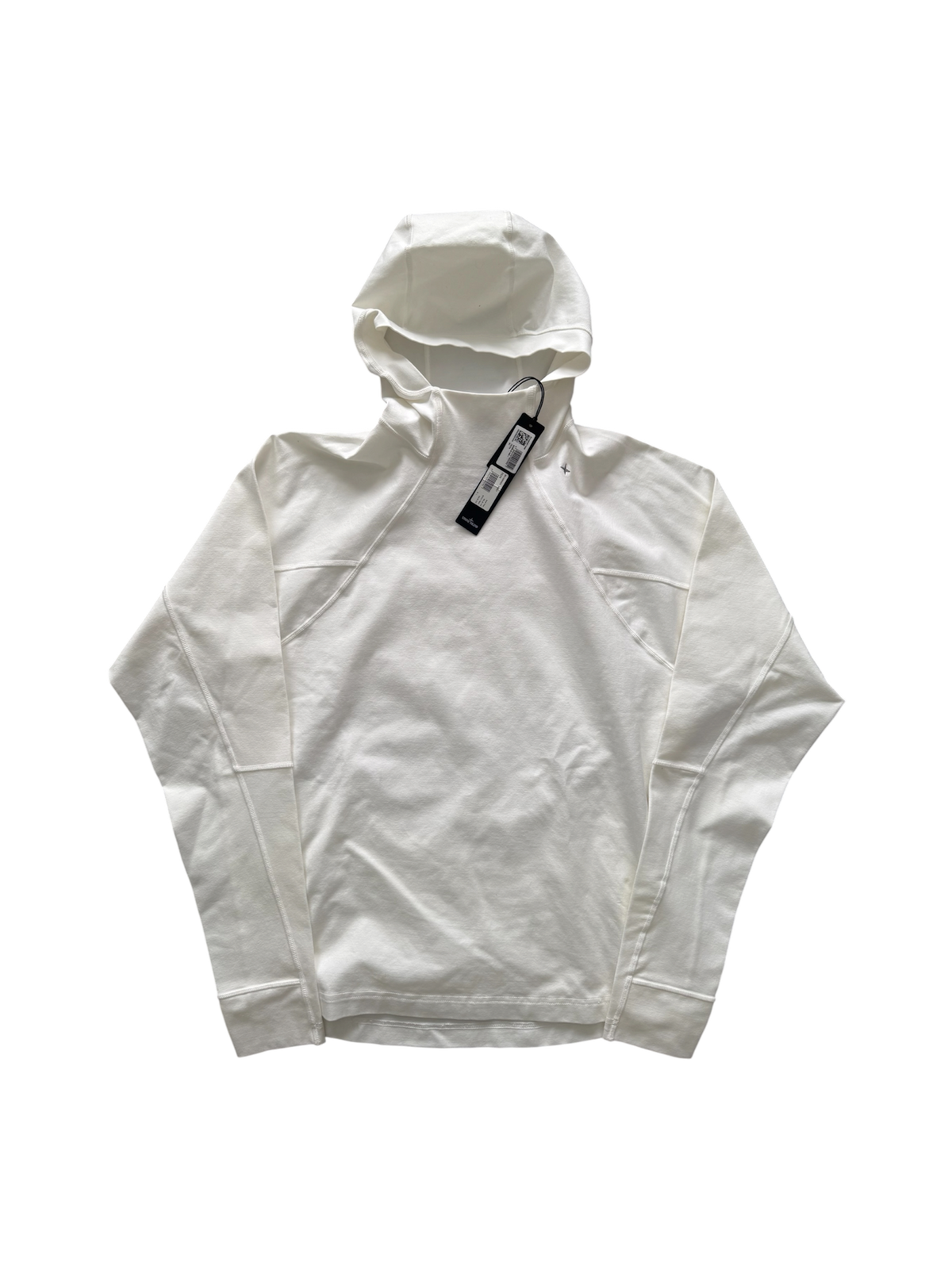 Stone Island White Stellina Hoodie - Large