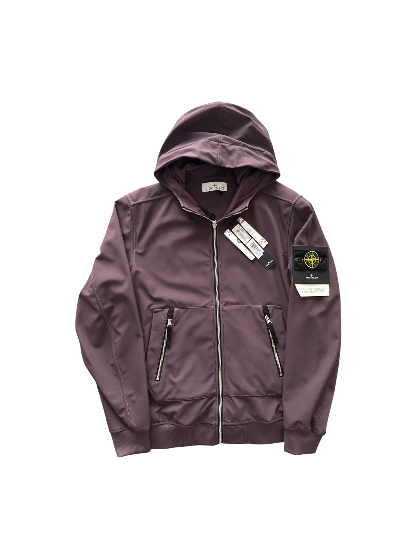 Stone Island 'Light Soft Shell-R e.dye' Violet Jacket - Medium
