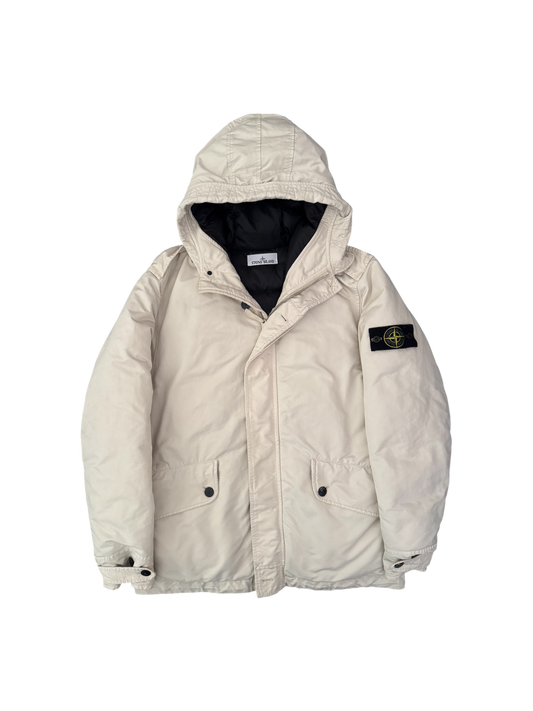 Stone Island White 'David TC Down' Jacket - Large