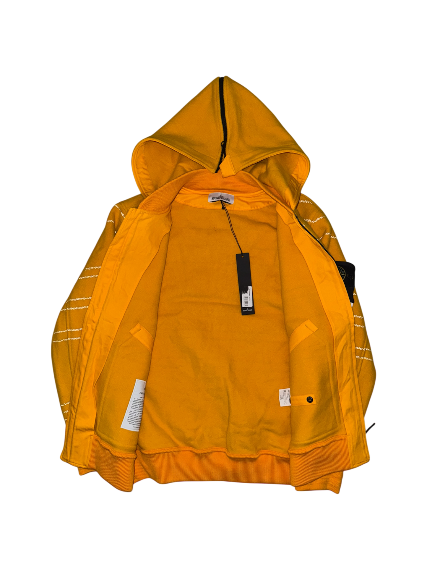 Stone Island Yellow 'Panno Militare + Righe Reflective' Jacket - Large