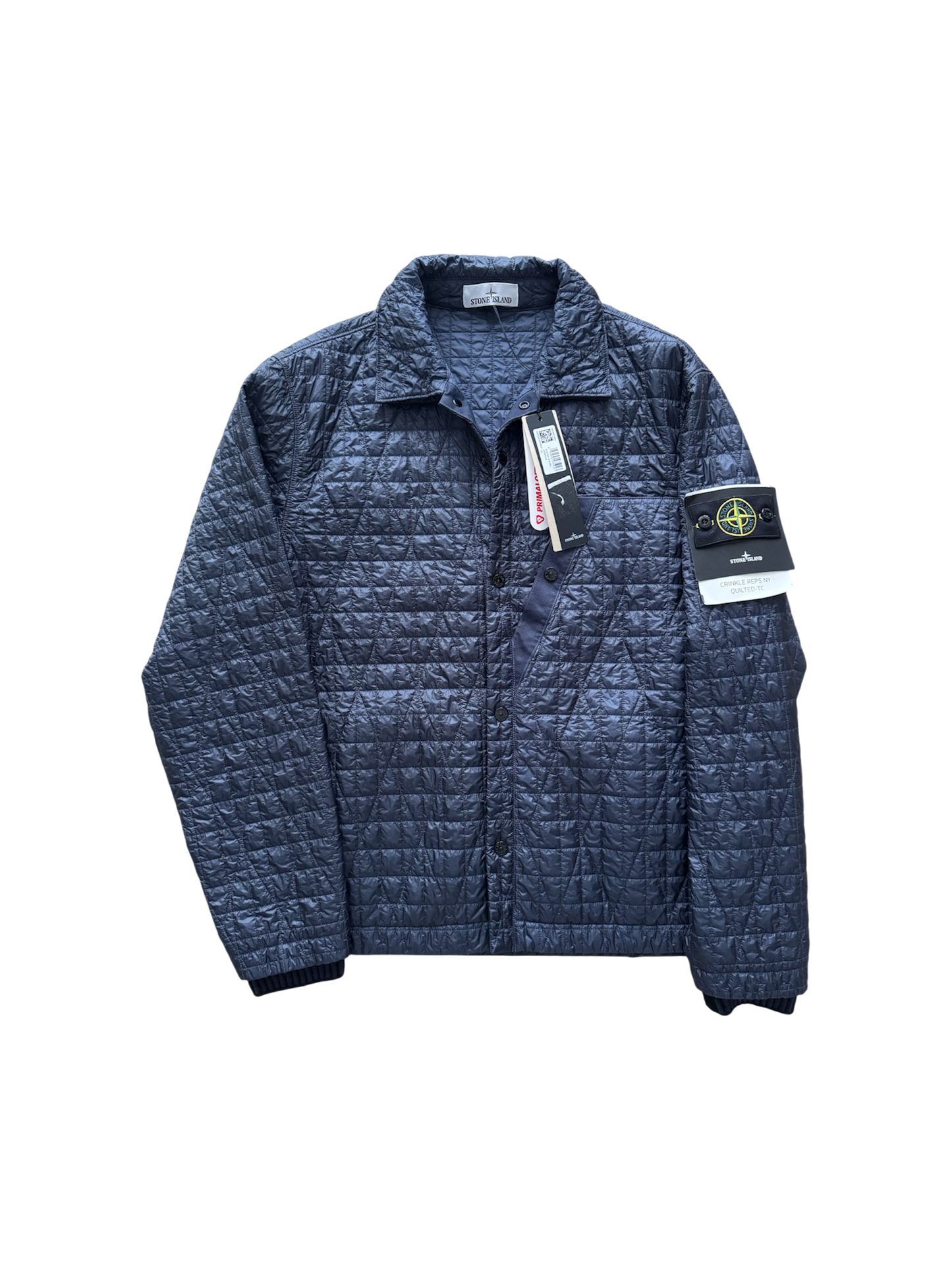 Stone Island 2025 Blue 'Crinkle Reps Quilted' Jacket - Large