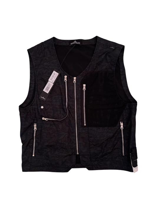 Stone Island Shadow Project Black 'DPM Ripstop Devorè' Vest - Medium