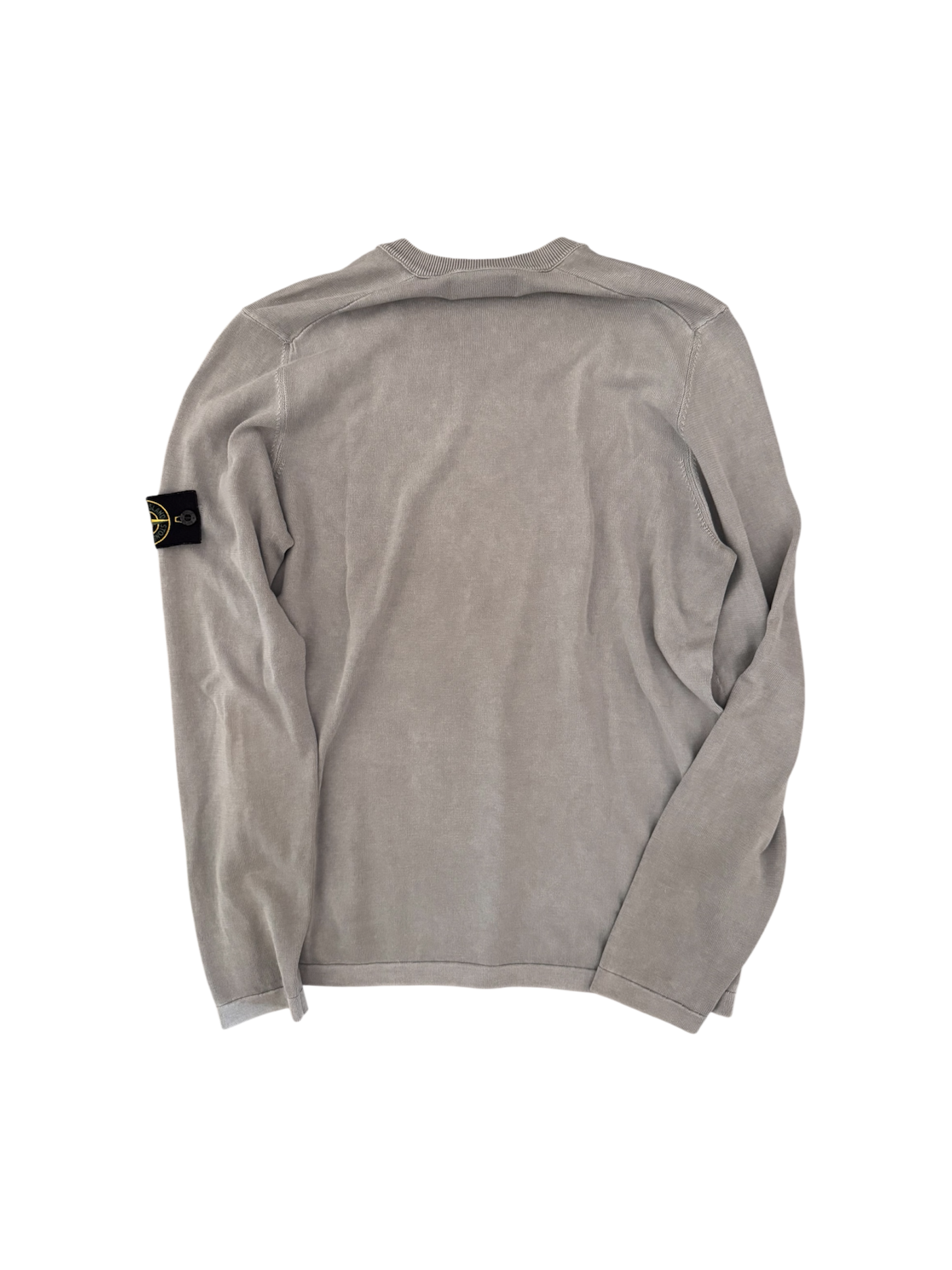 Stone Island Grey V-Neck Sweater - Medium